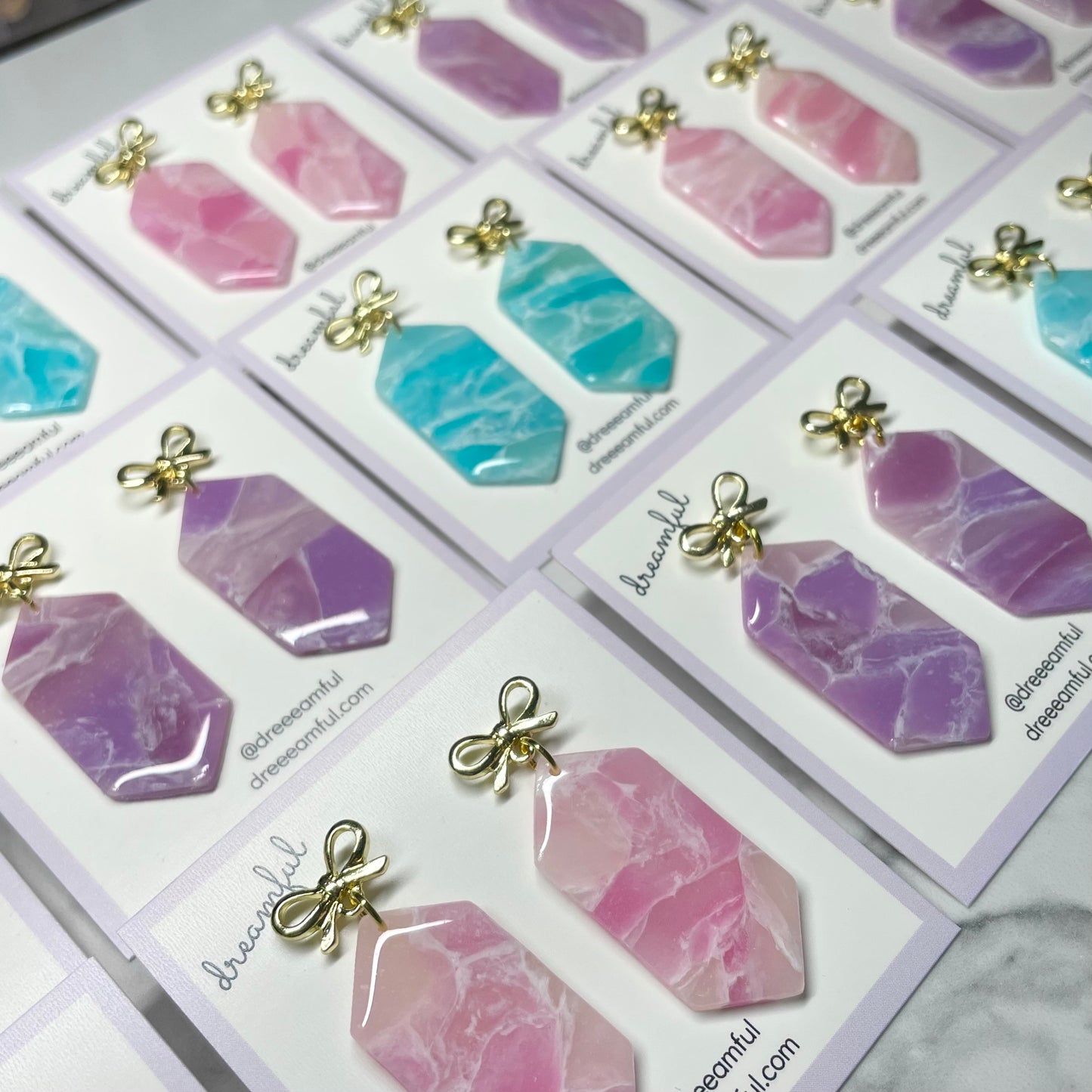 hexagon pastel earrings