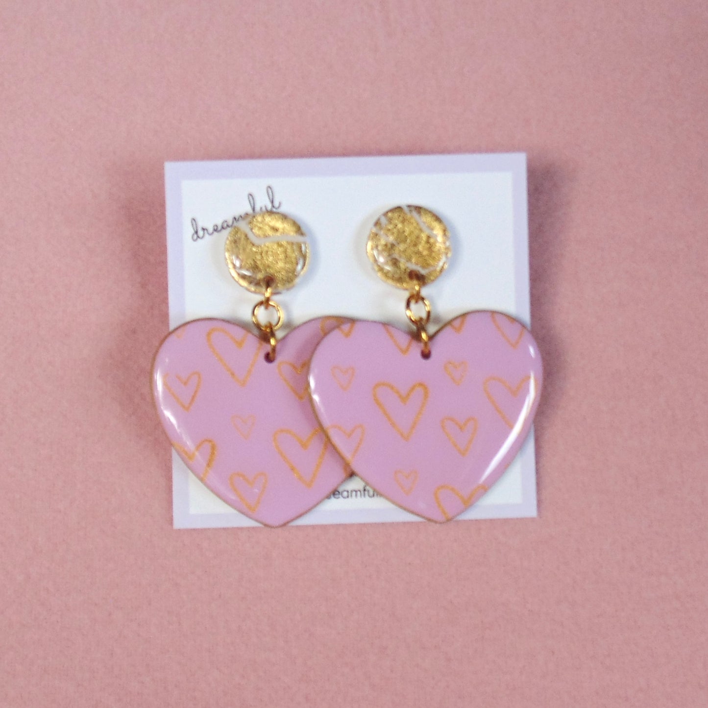 jumbo hearts - handmade polymer clay earrings