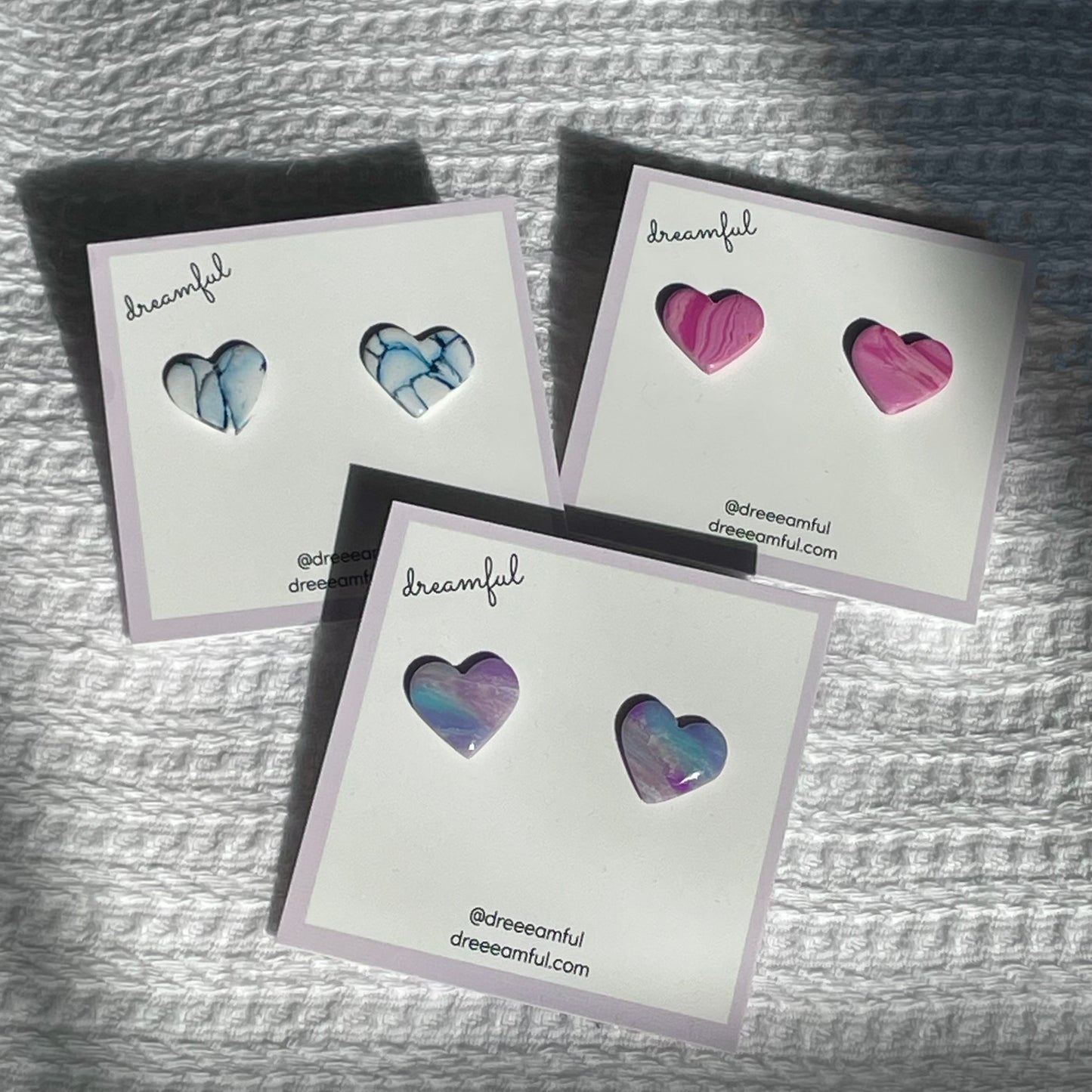 swirly heart stud earrings