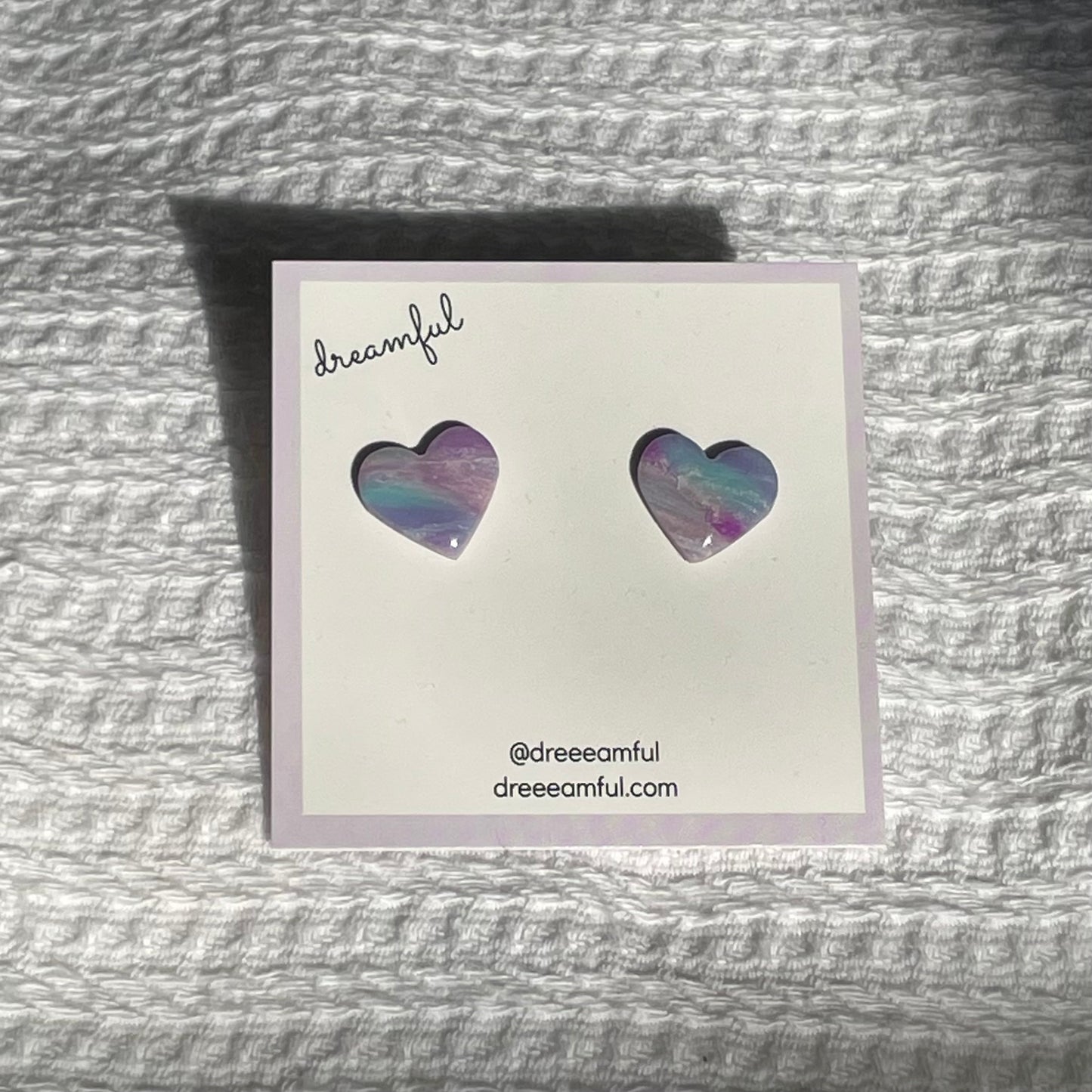 swirly heart stud earrings