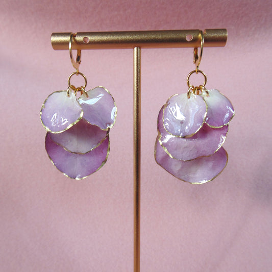 18k gold plated hydrangea earrings