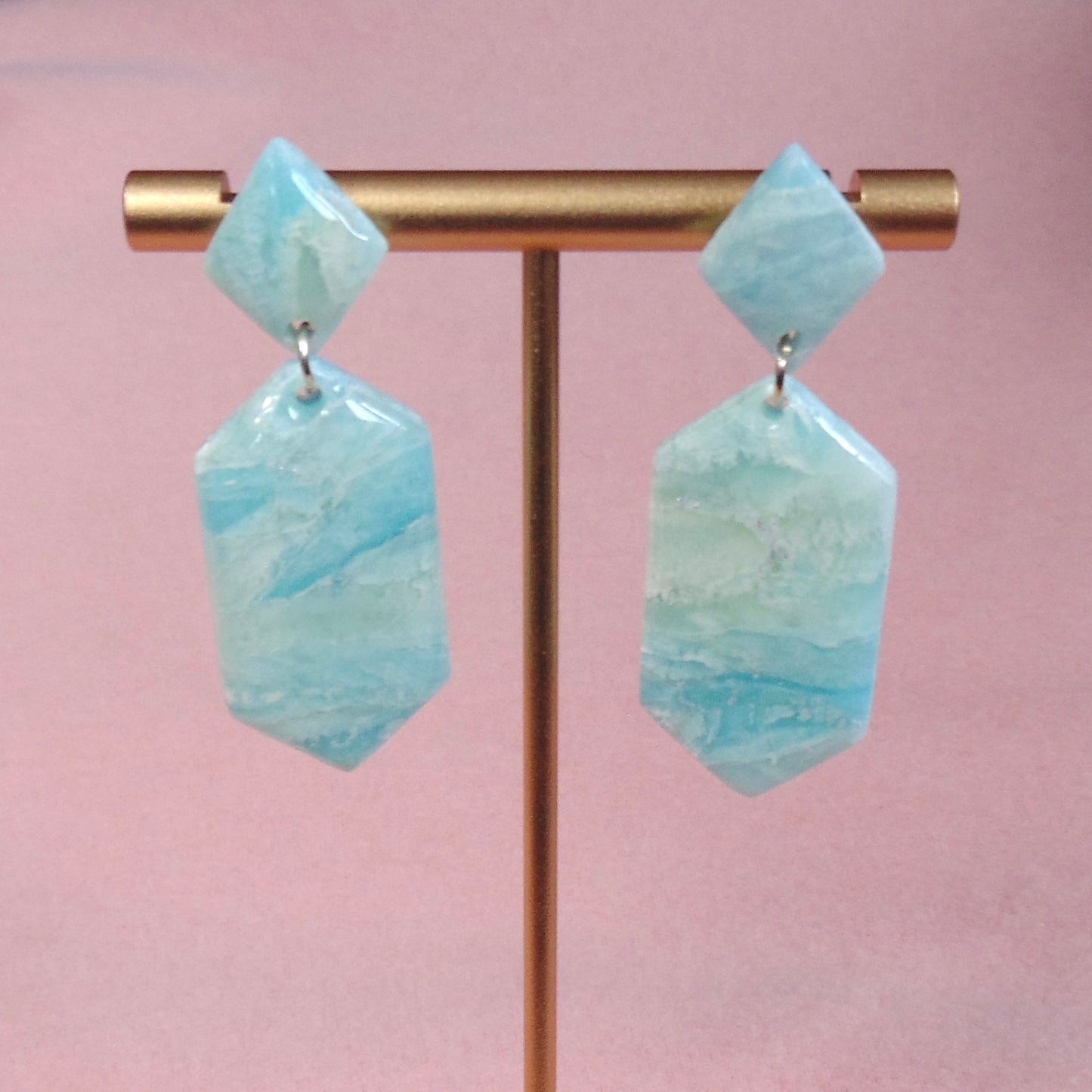 sea foam drop earrings