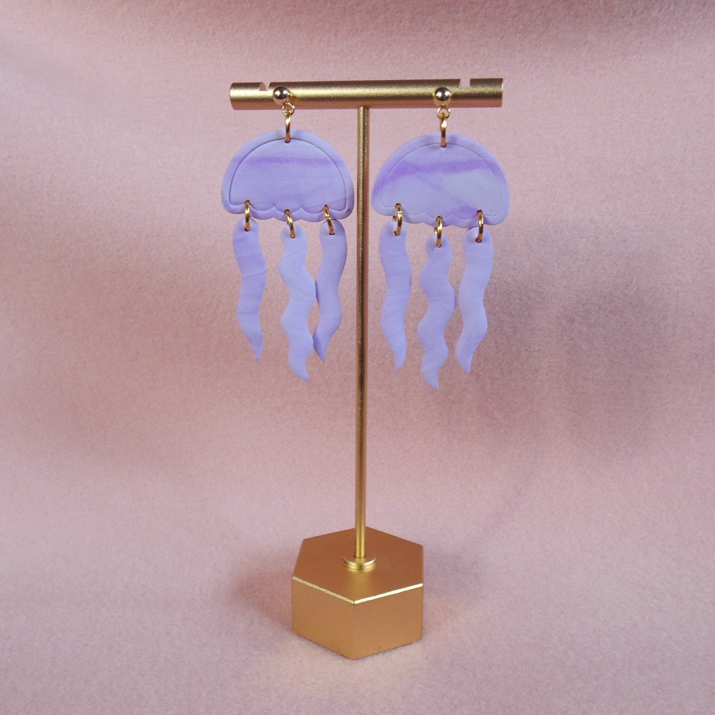purple jellyfish earrings