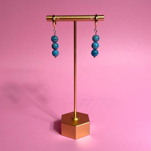 24k gold plated apatite crystal earrings