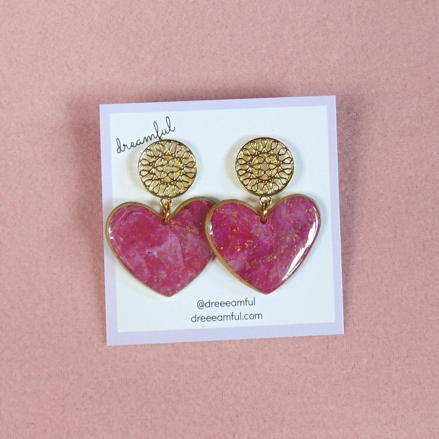 strawberry swirl heart earrings