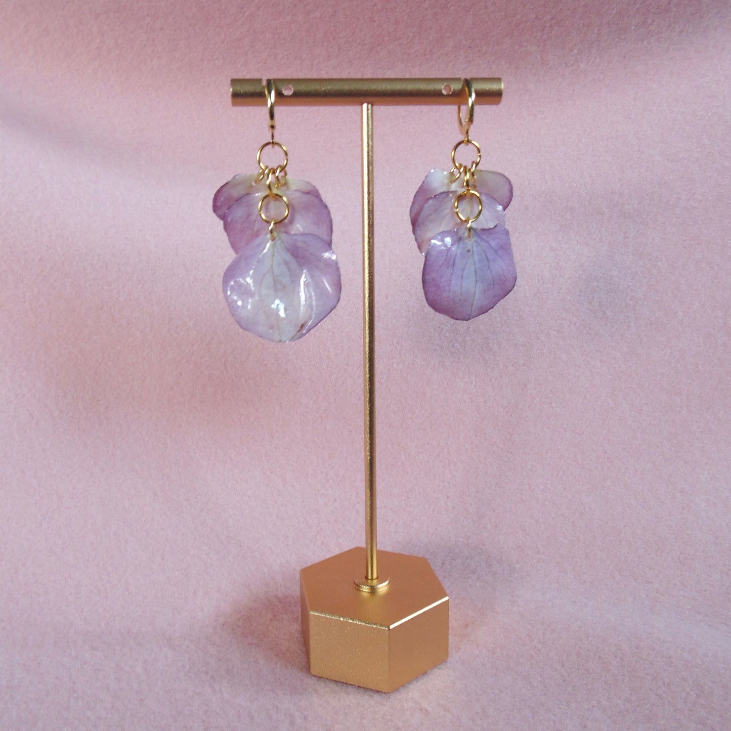 18k gold plated hydrangea earrings