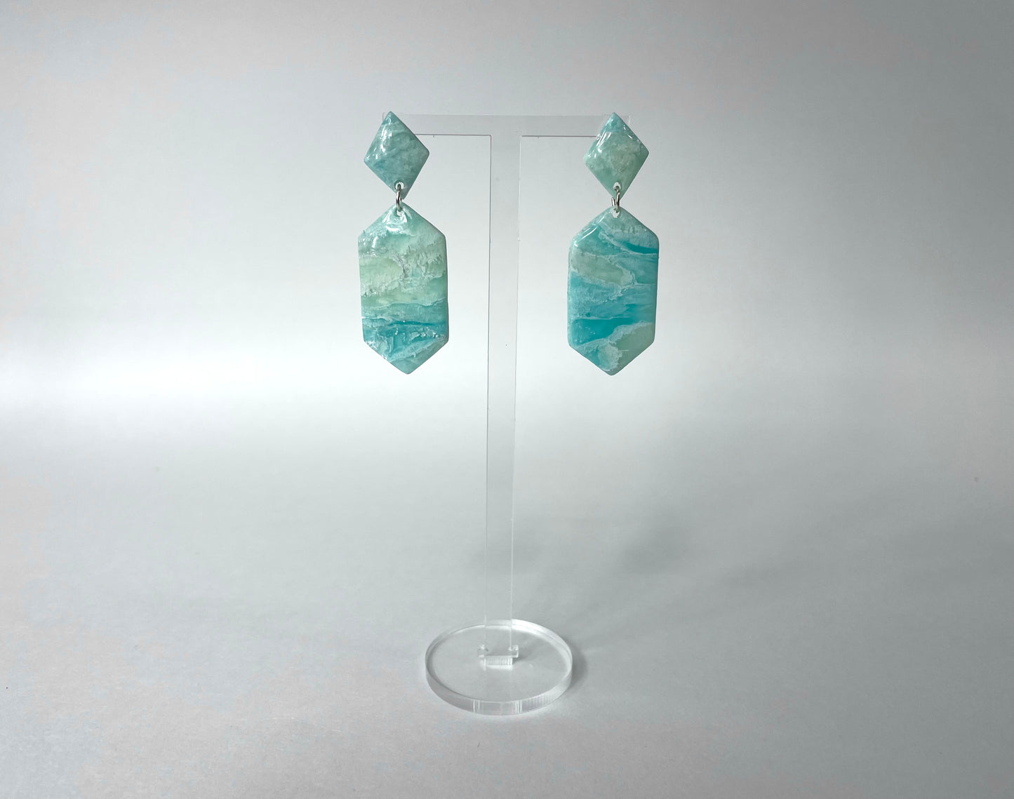 sea foam drop earrings