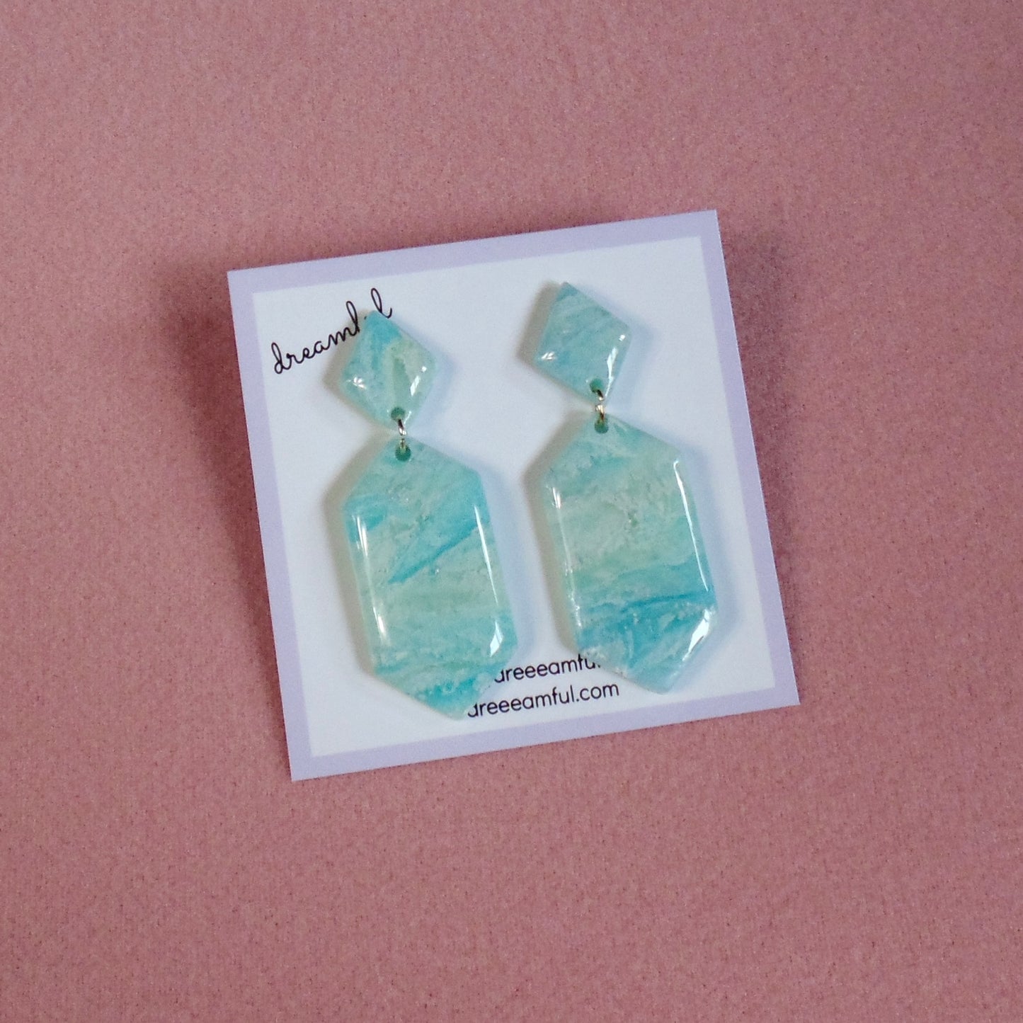 sea foam drop earrings