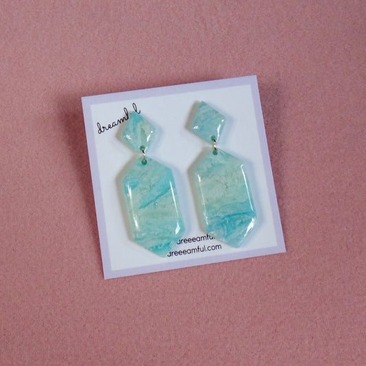 sea foam drop earrings