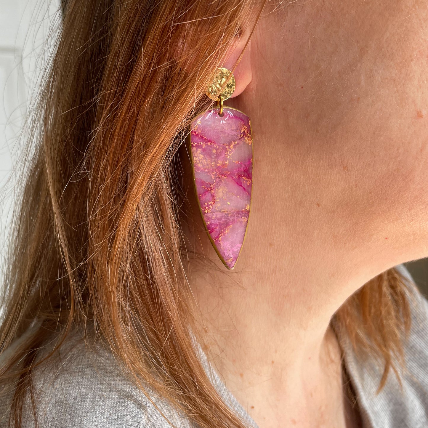 strawberry swirl dagger earrings