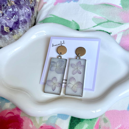 stainless steel hydrangea earrings