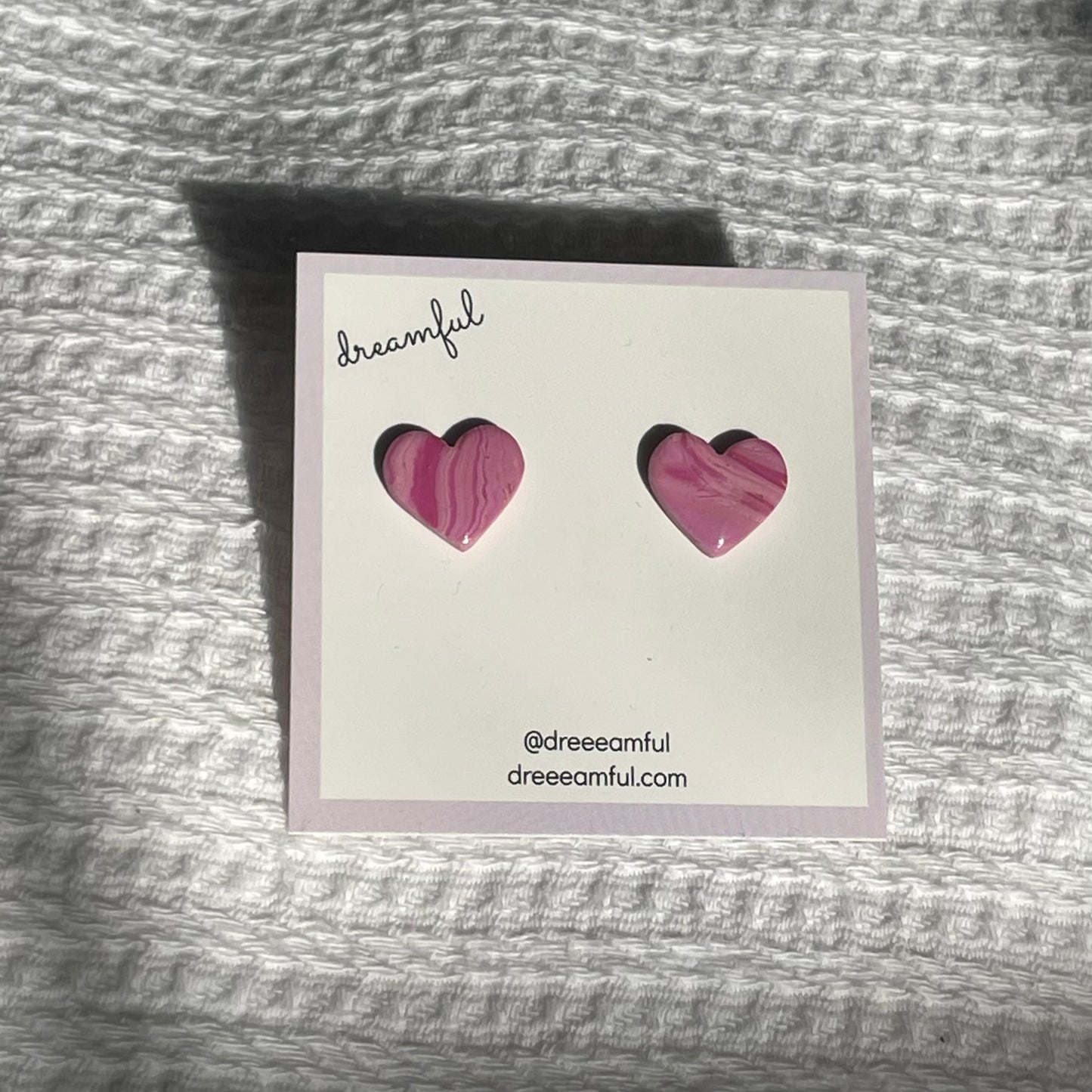 swirly heart stud earrings