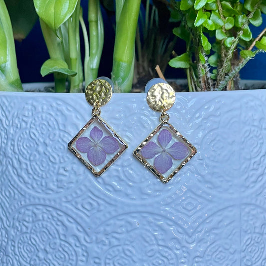 18k gold plated hydrangea earrings