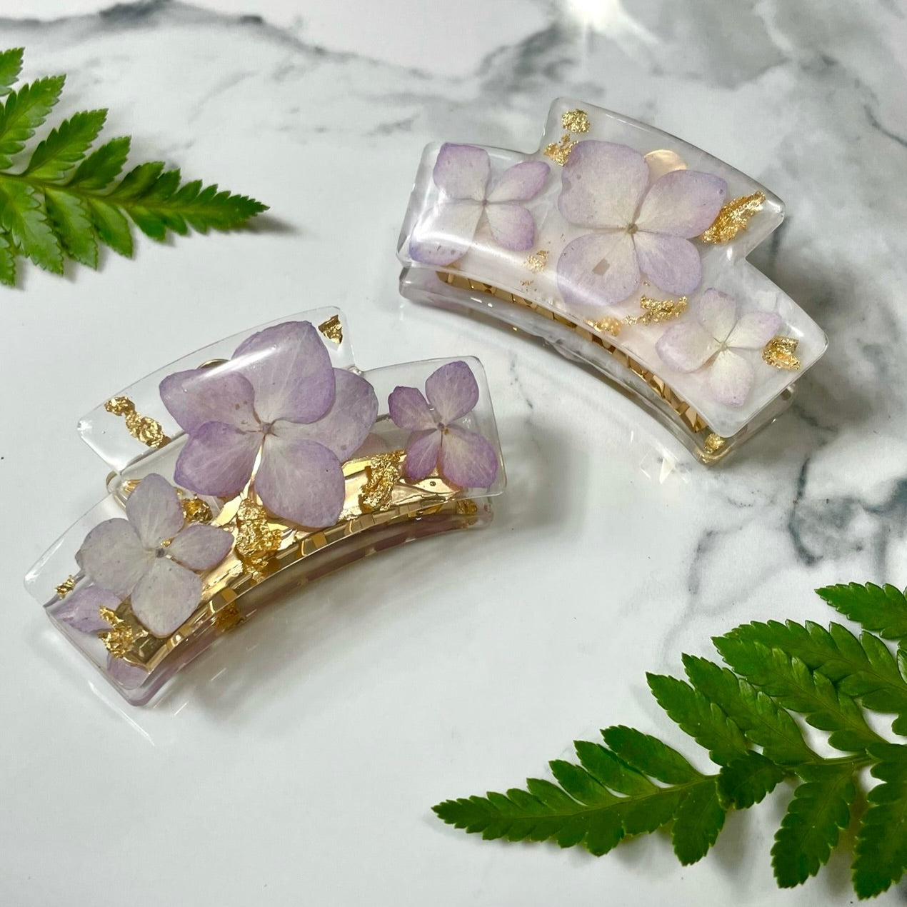 real flower alligator style hair clip