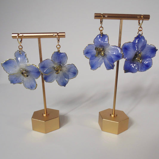 18k gold plated delphinium earrings