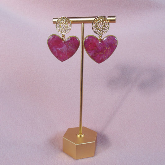 strawberry swirl heart earrings