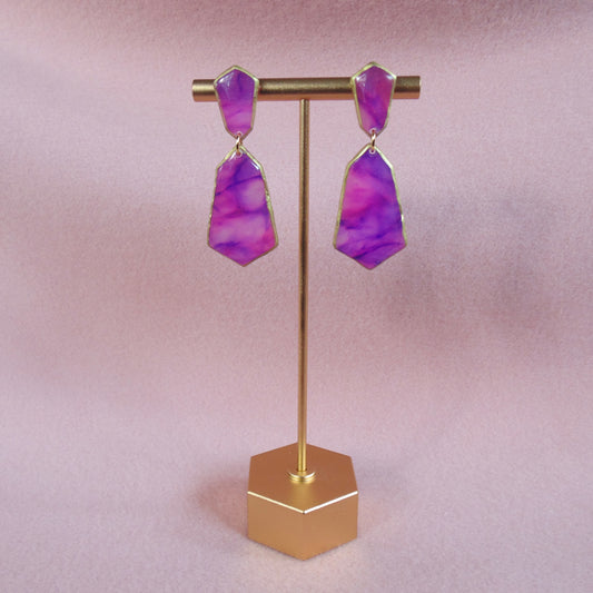 gemstone-inspired polymer clay earrings
