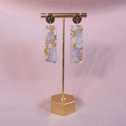 18k gold plated hydrangea bar earrings