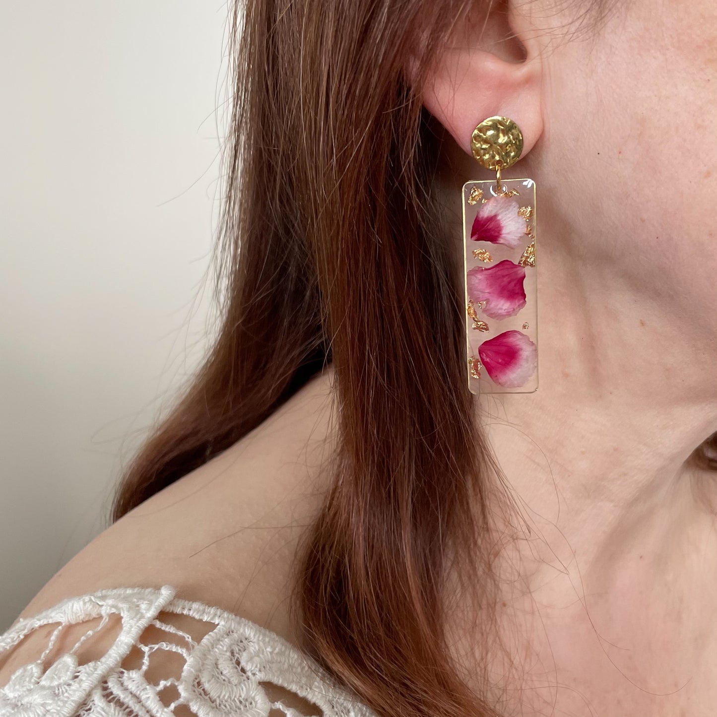 18k gold plated carnation earrings