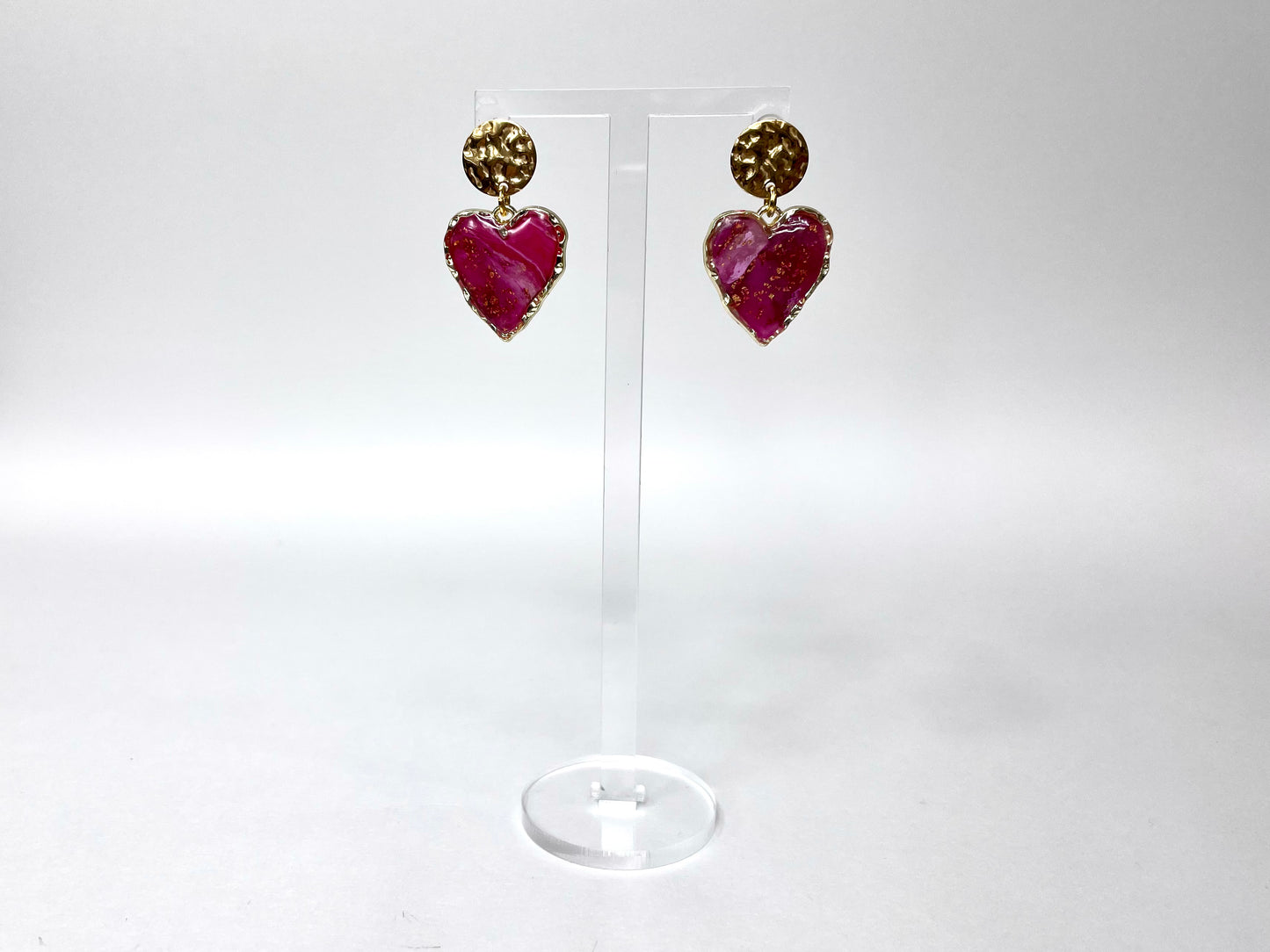 cheesecake hearts - handmade polymer clay earrings