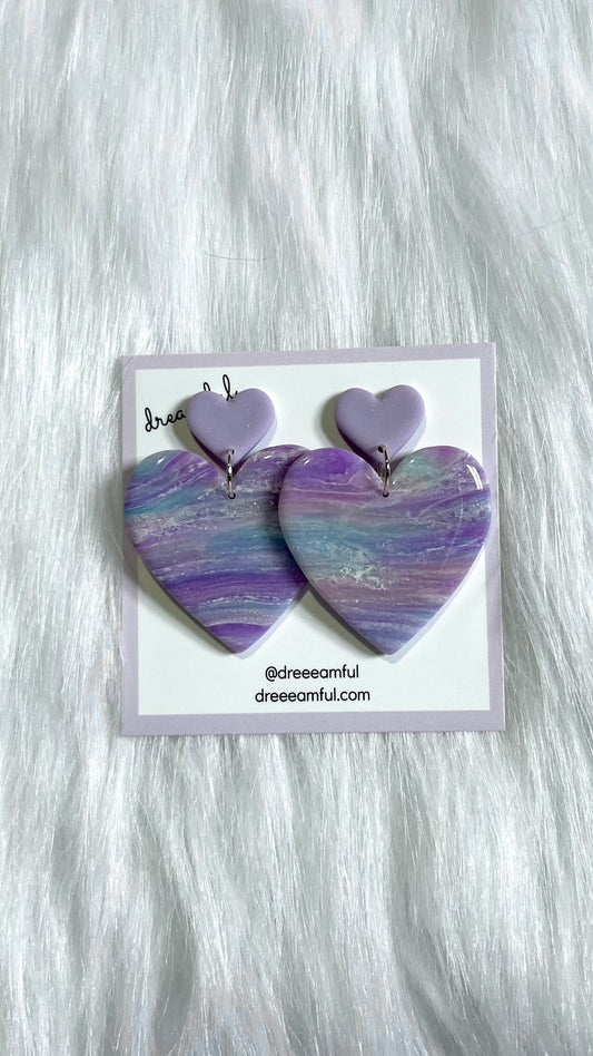 pastel marble - handmade polymer clay earrings