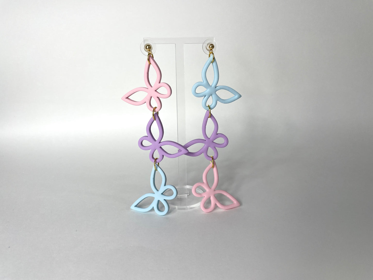 pastel butterflies - handmade polymer clay earrings