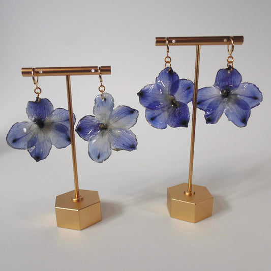 18k gold plated delphinium earrings