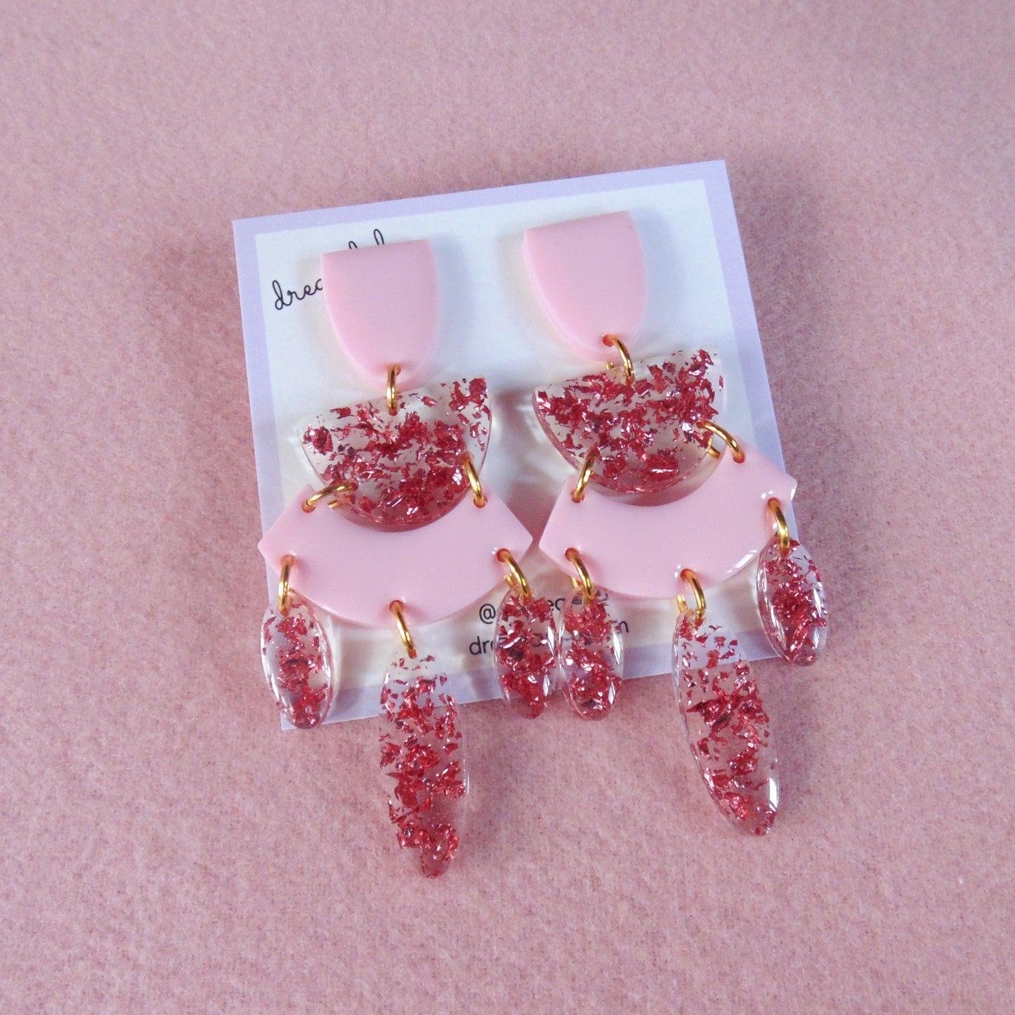 geometric chandelier earrings