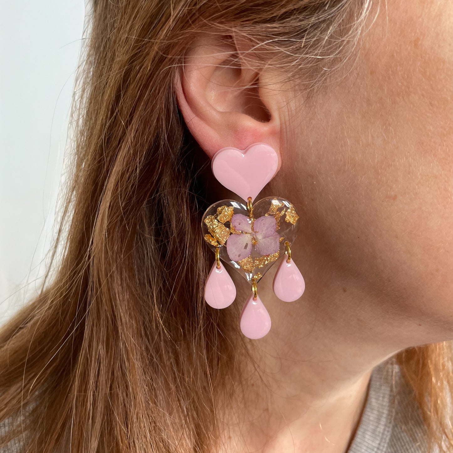 hydrangea chandelier earrings