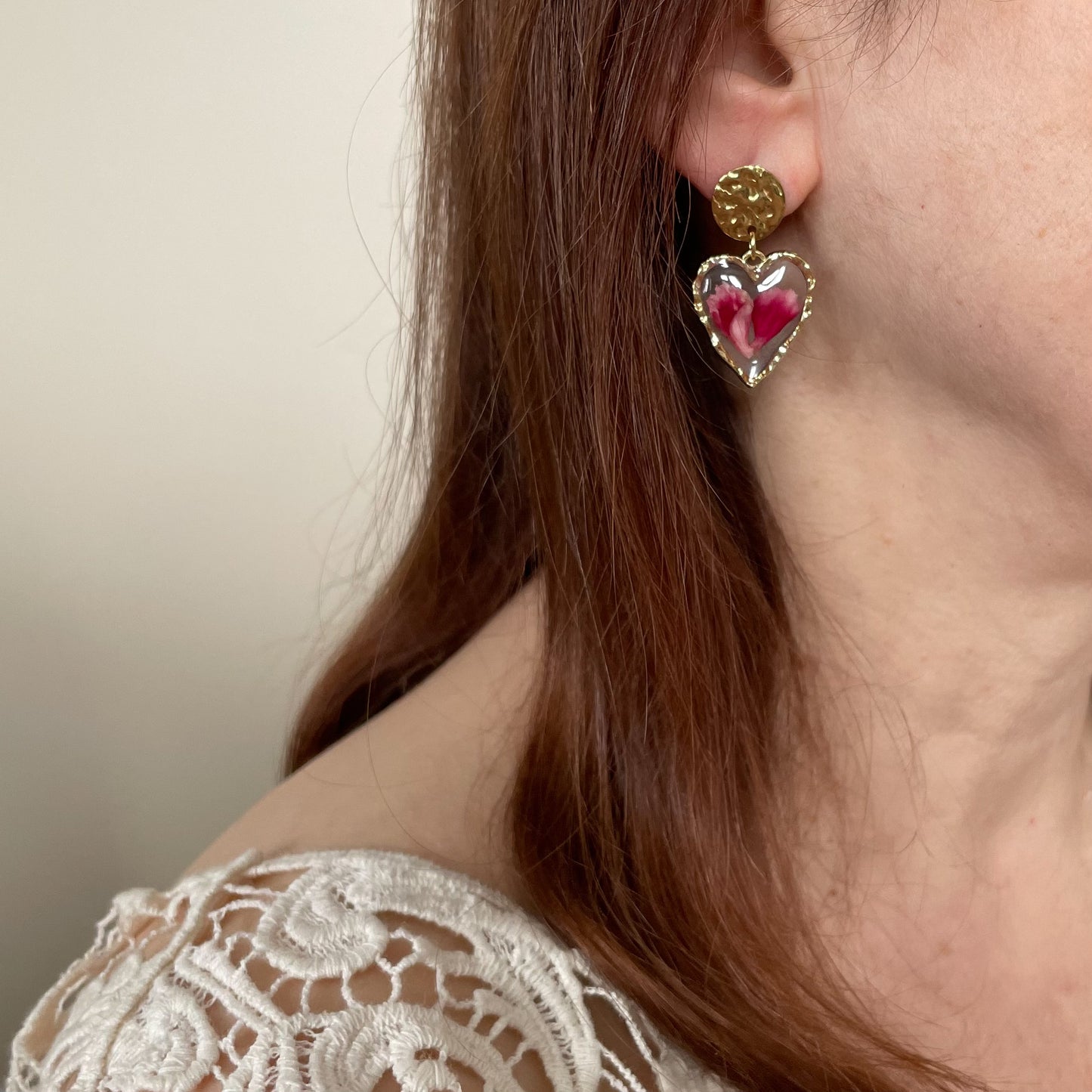 18k gold plated carnation earrings