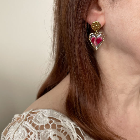 18k gold plated carnation earrings