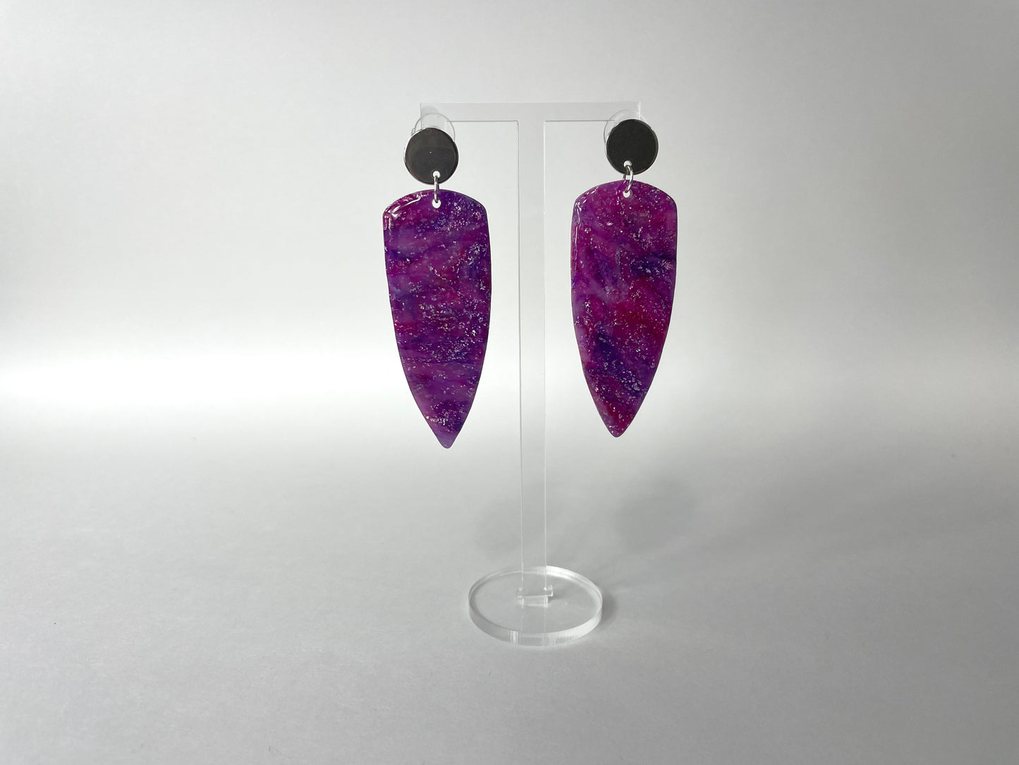 pink & purple - handmade polymer clay earrings