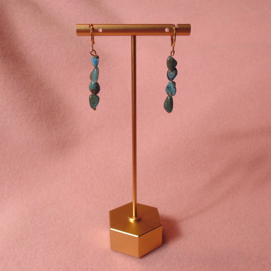 18k gold plated apatite earrings