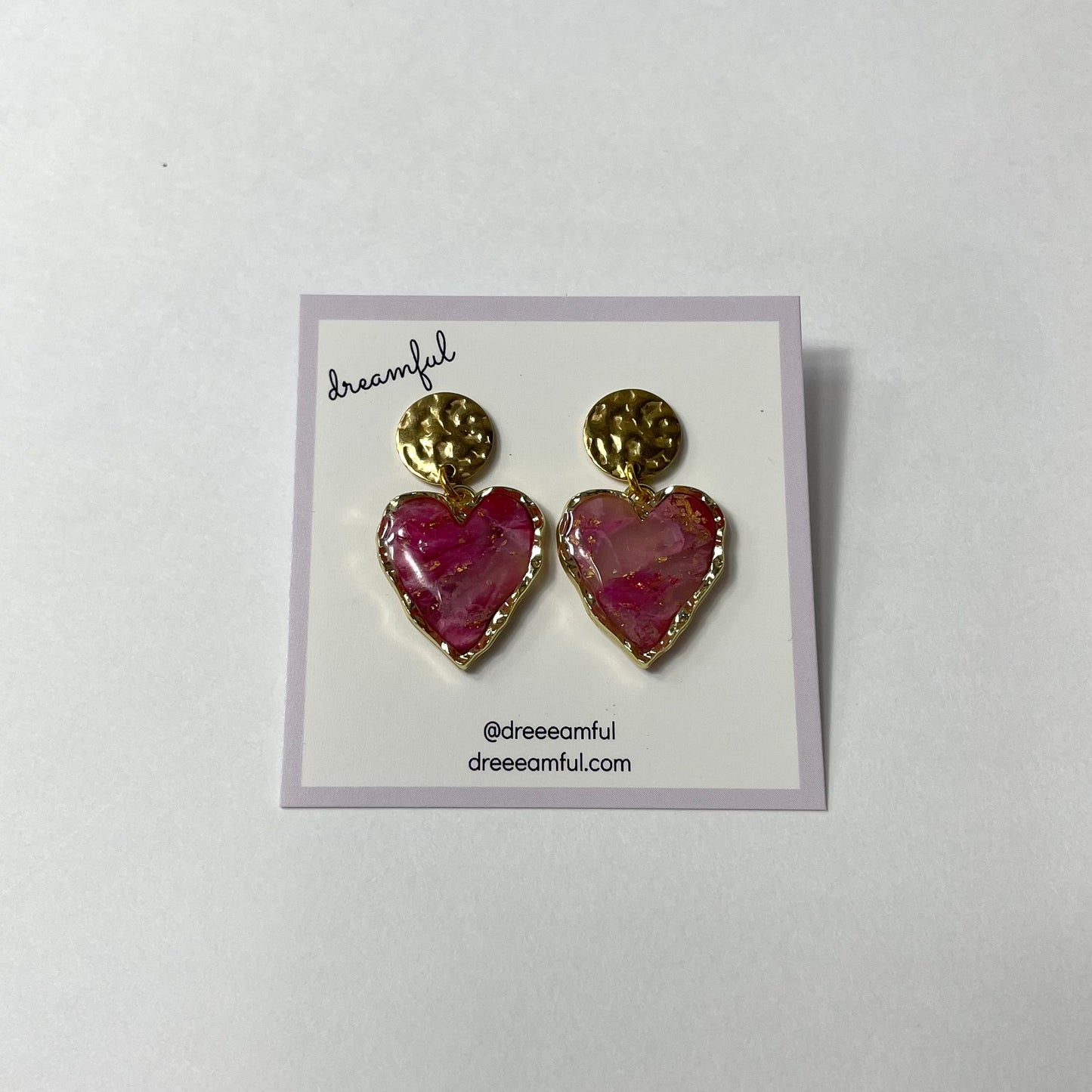 cheesecake hearts - handmade polymer clay earrings