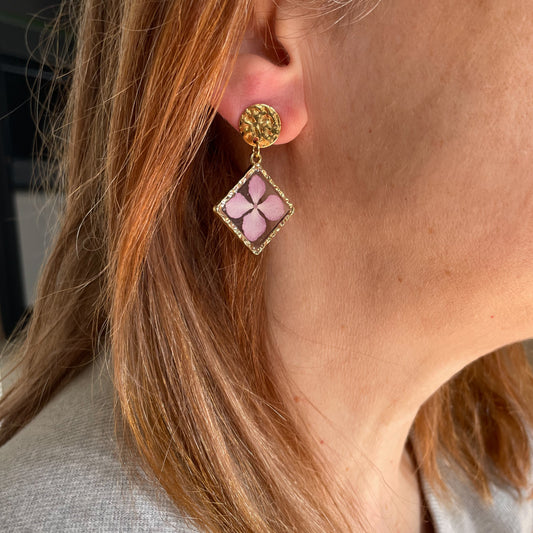 18k gold plated hydrangea earrings