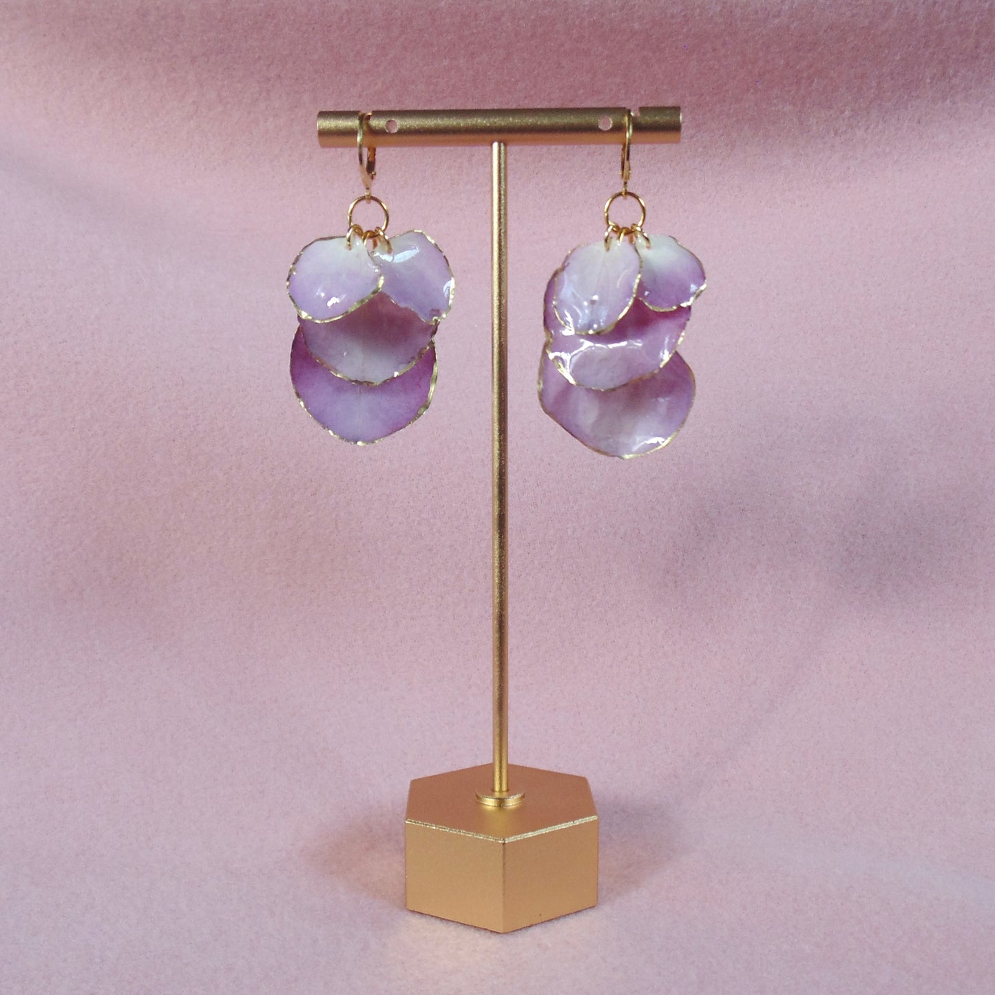 18k gold plated hydrangea earrings