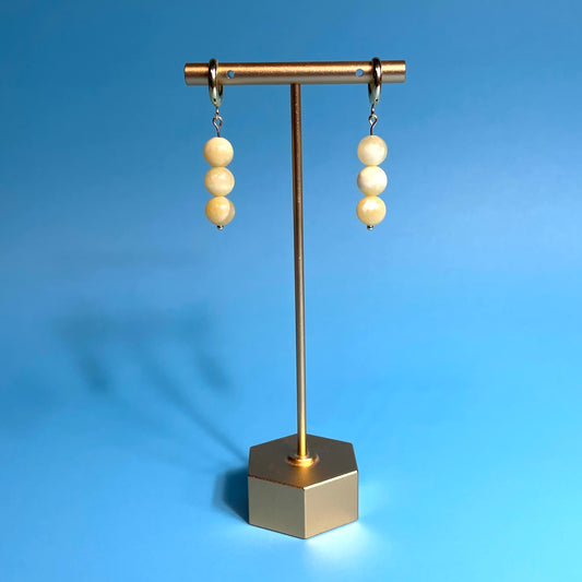 24k gold plated yellow calcite crystal earrings