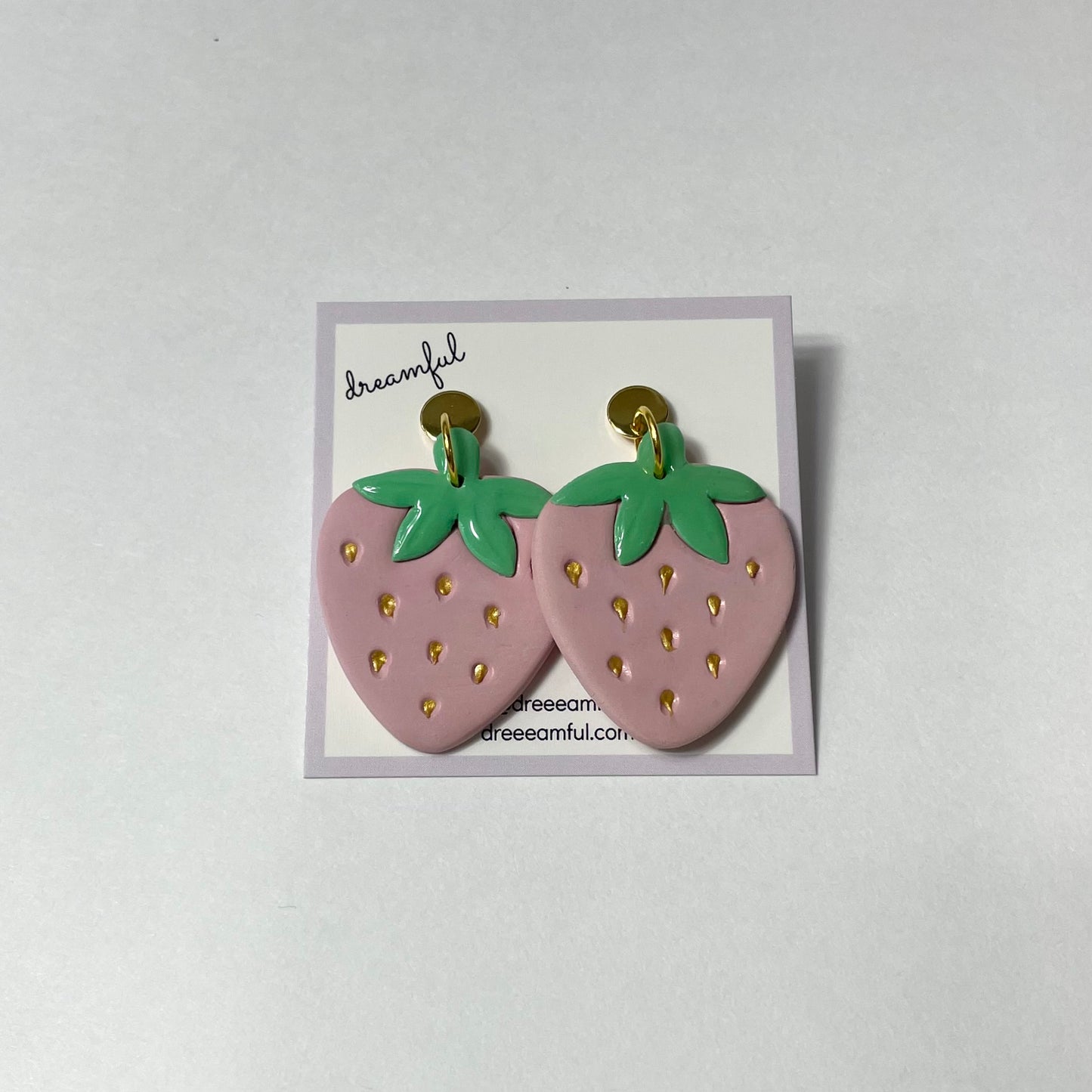 strawberries - handmade polymer clay earrings