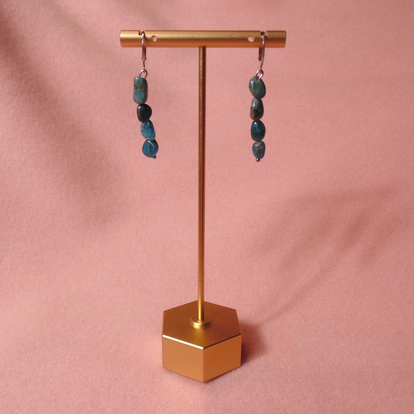 18k gold plated apatite earrings