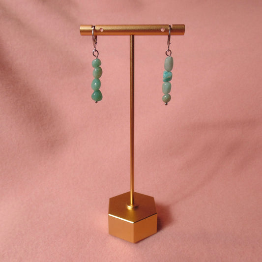 18k gold plated amazonite crystal earrings