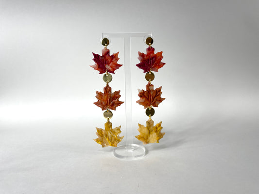 XL autumn leaves - handmade polymer clay earrings