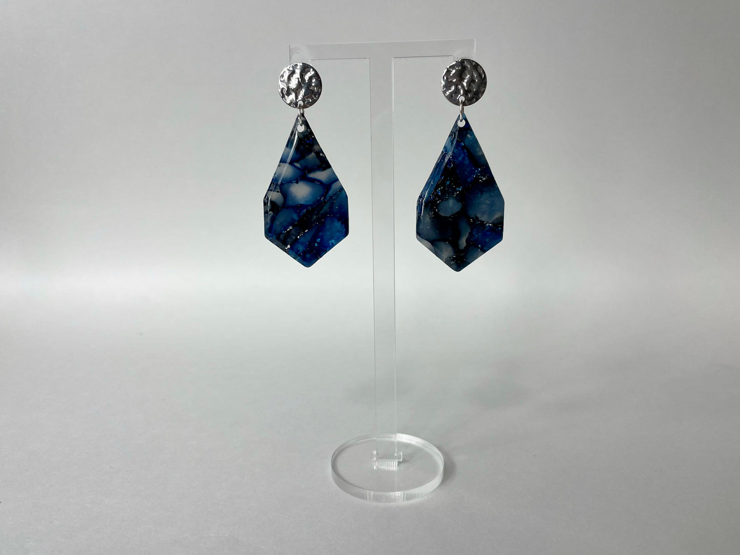 obsidian marble - handmade polymer clay earrings