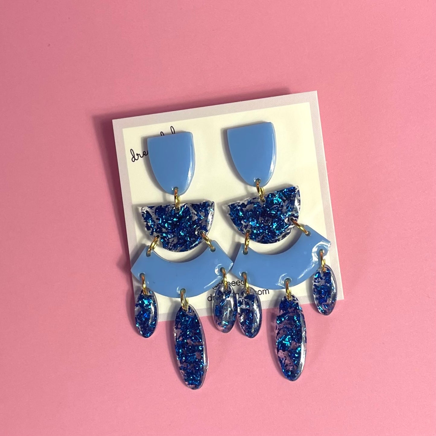 geometric chandelier earrings