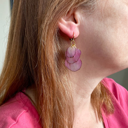 18k gold plated hydrangea earrings