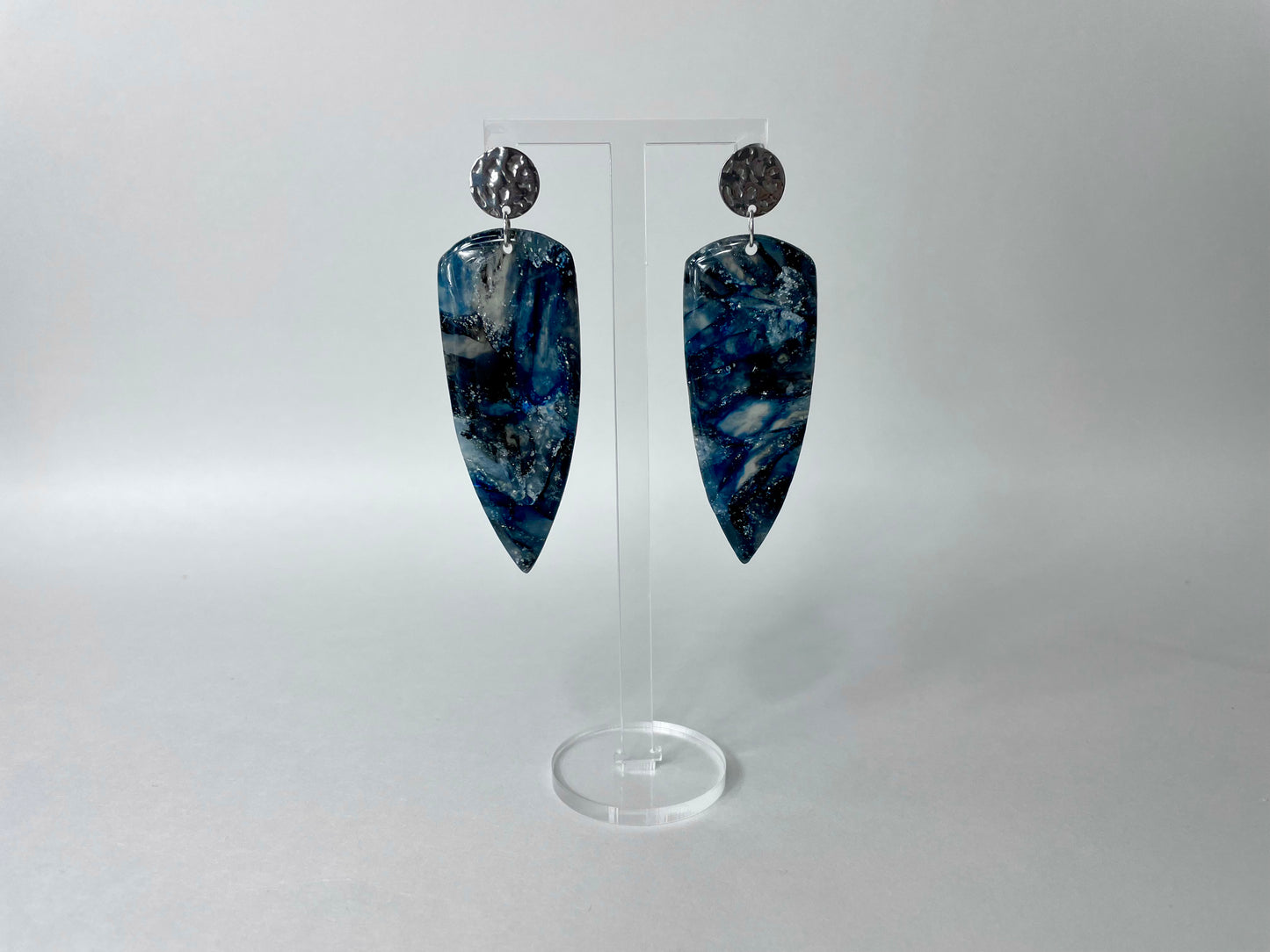 obsidian marble - handmade polymer clay earrings