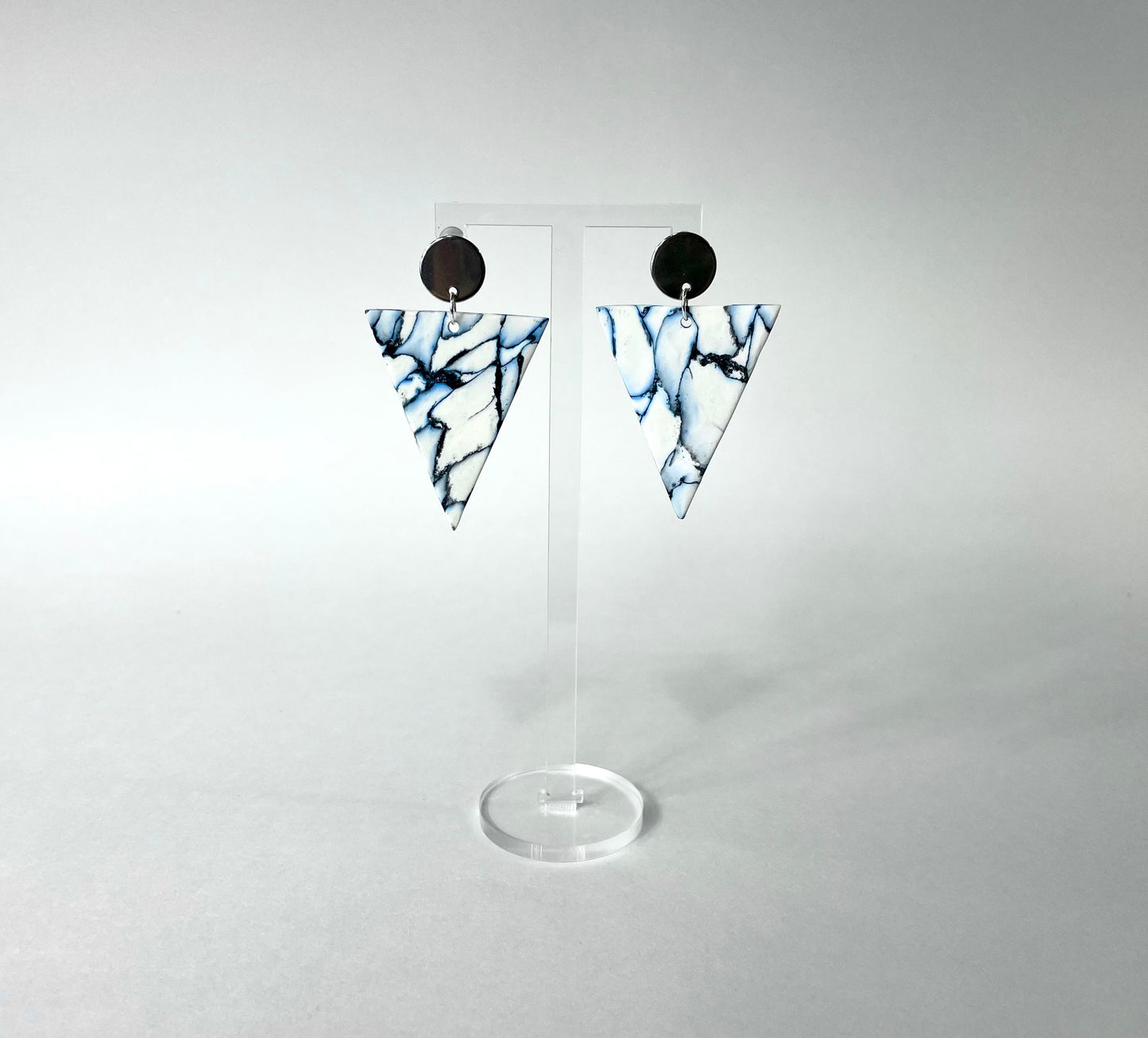 ice blue - handmade polymer clay earrings