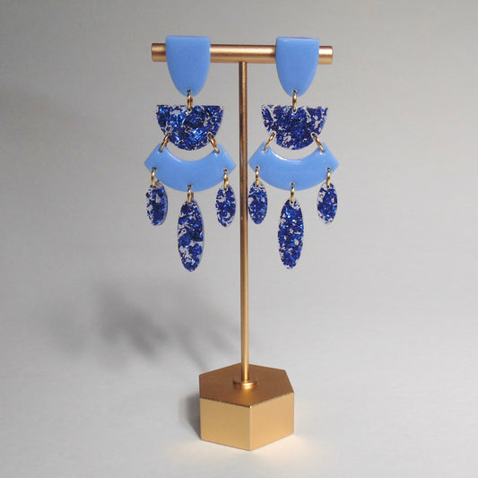 geometric chandelier earrings