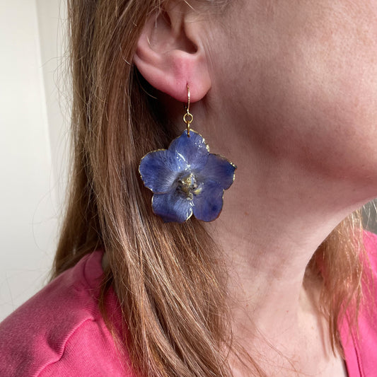 18k gold plated delphinium earrings