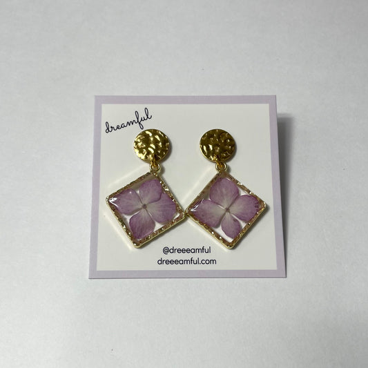 18k gold plated hydrangea earrings