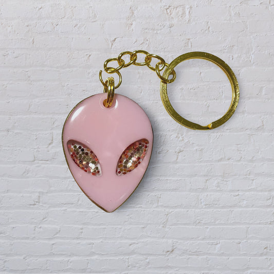 strawberry milk alien keychain